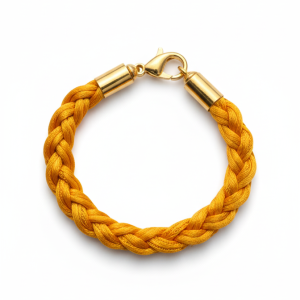 The 'Treasure' Bracelet: Rich Yellow Woven Cord with Elegant Gold Finish