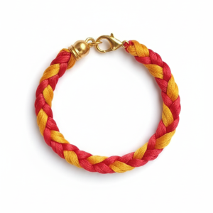 Red and Yellow Woven Rope Bracelet