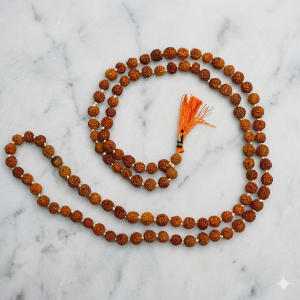 Original 108+1 Beads Five Mukhi Rudraksha Mala for Wearing Sidh Abhimantrit